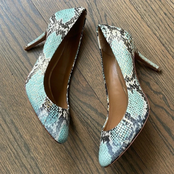 COACH NALA SNAKE GRAPHIC LEATHER HEELS size 8.5 - Picture 3 of 14